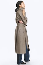 Lys beige - Kia oversized dobbeltspent kåpe i ullblanding - 3