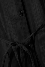 Black - Fitted Tie-Back Sheer Shirt - 4