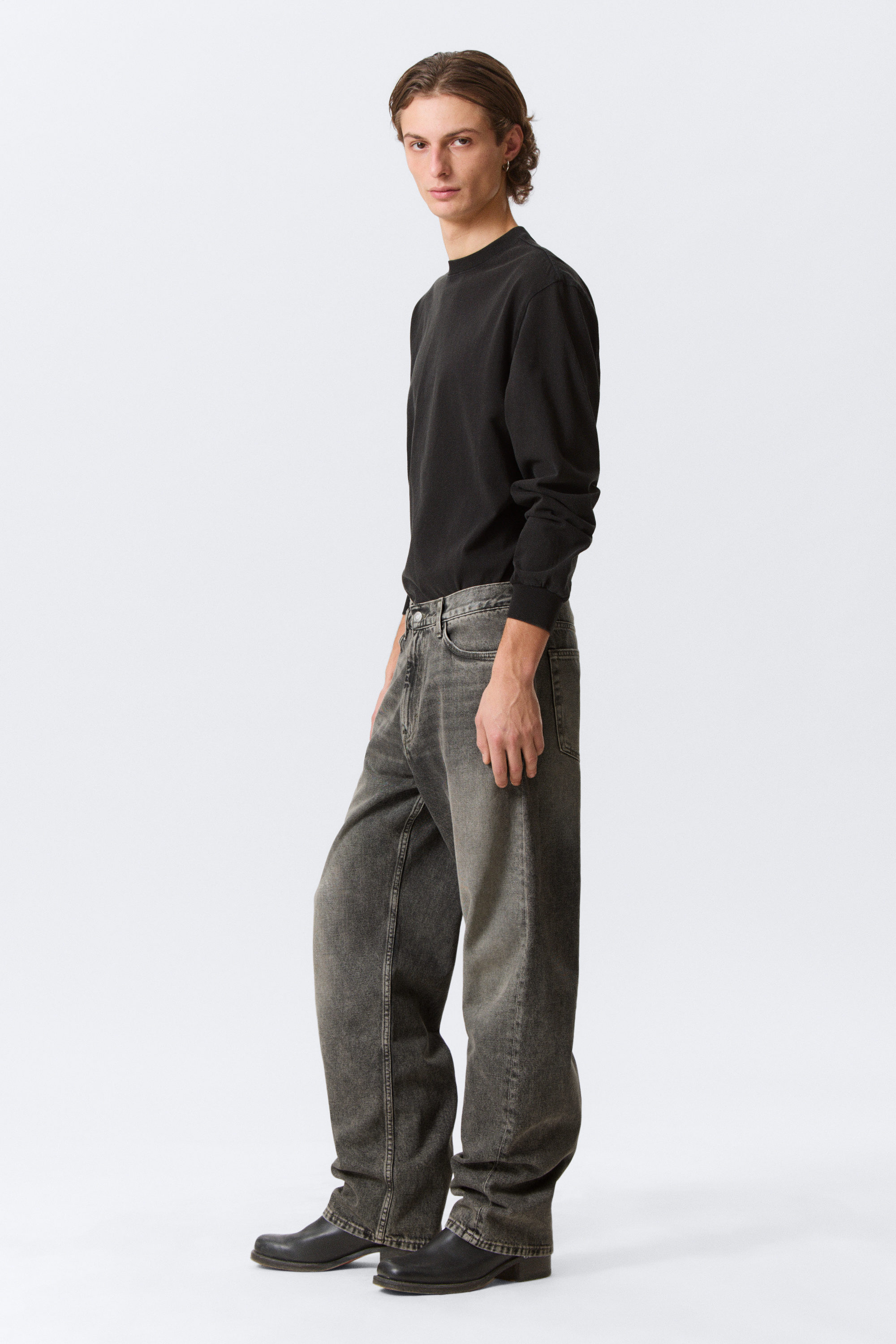 Redondo Black - Black - Galaxy Mid Rise Loose Straight Leg Jeans - 4