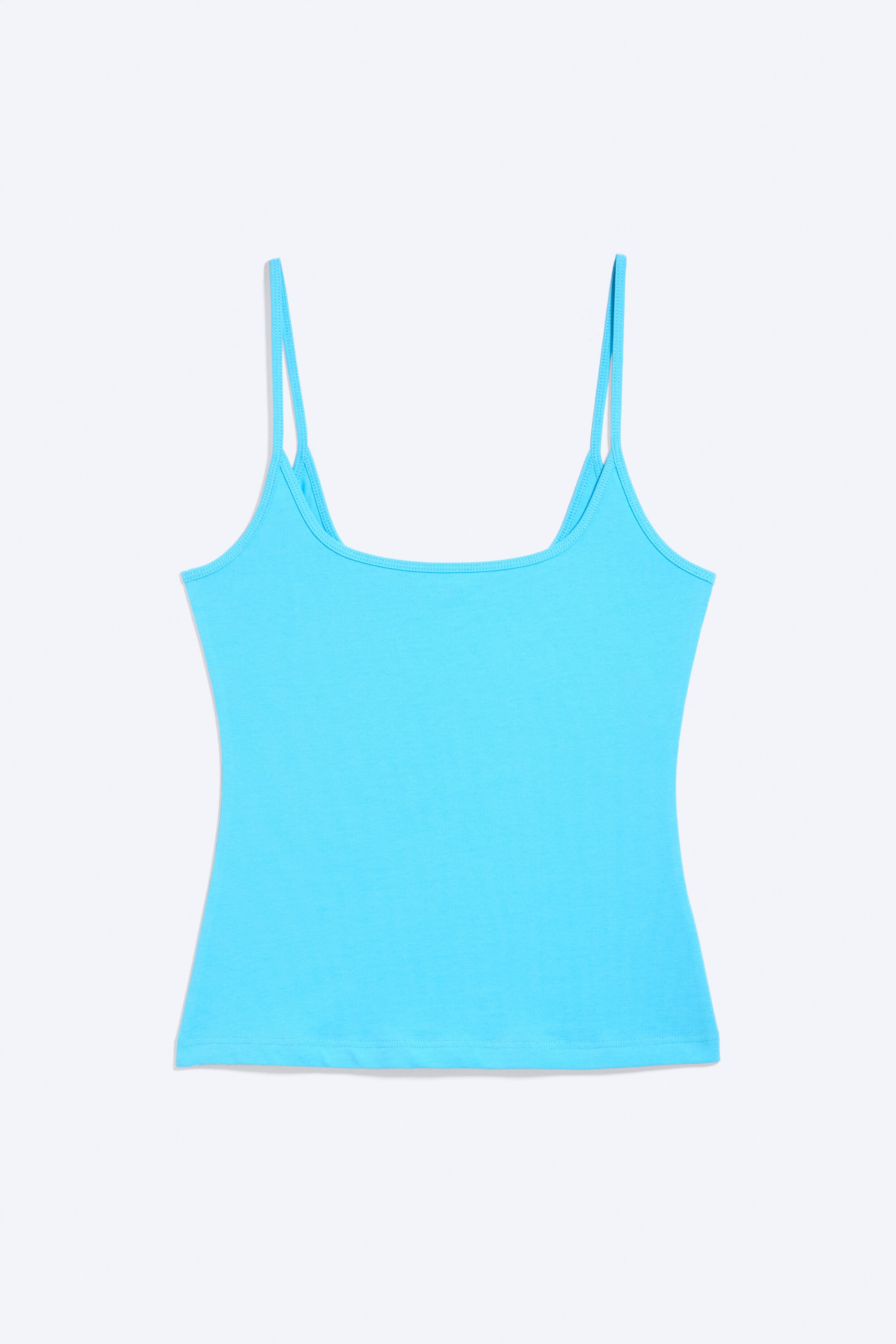 Turkoois - Tanktop met smalle bandjes - 3