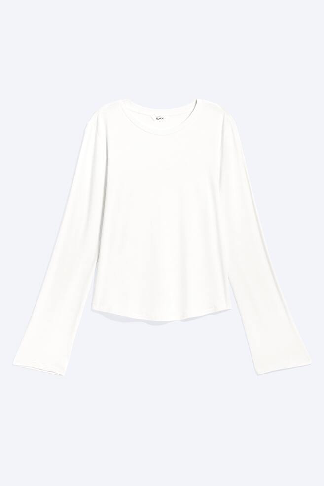 Top van viscose met lange mouwen - Wit/Gestreept blauw/zwart/Zwart - 1