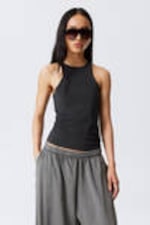 Dark Grey - Fitted Tank Top - 0