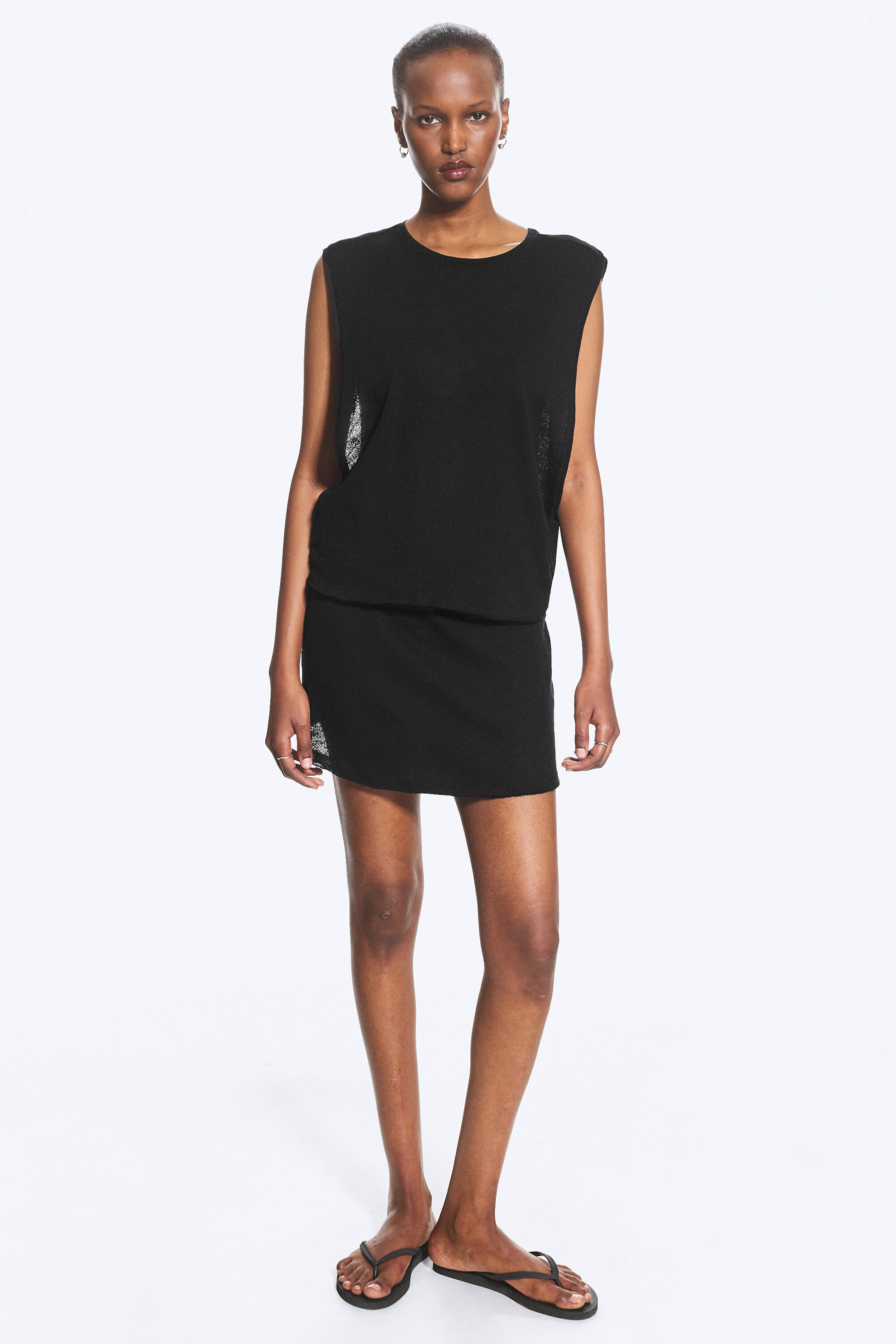 Black - Tanktop mit Raffungen - 2