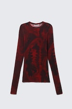 Imprimé dragon rouge foncé - Haut ajusté à manches longues imprimé - 0