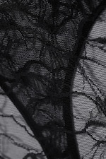 Black - Lace Thong Bodysuit - 2
