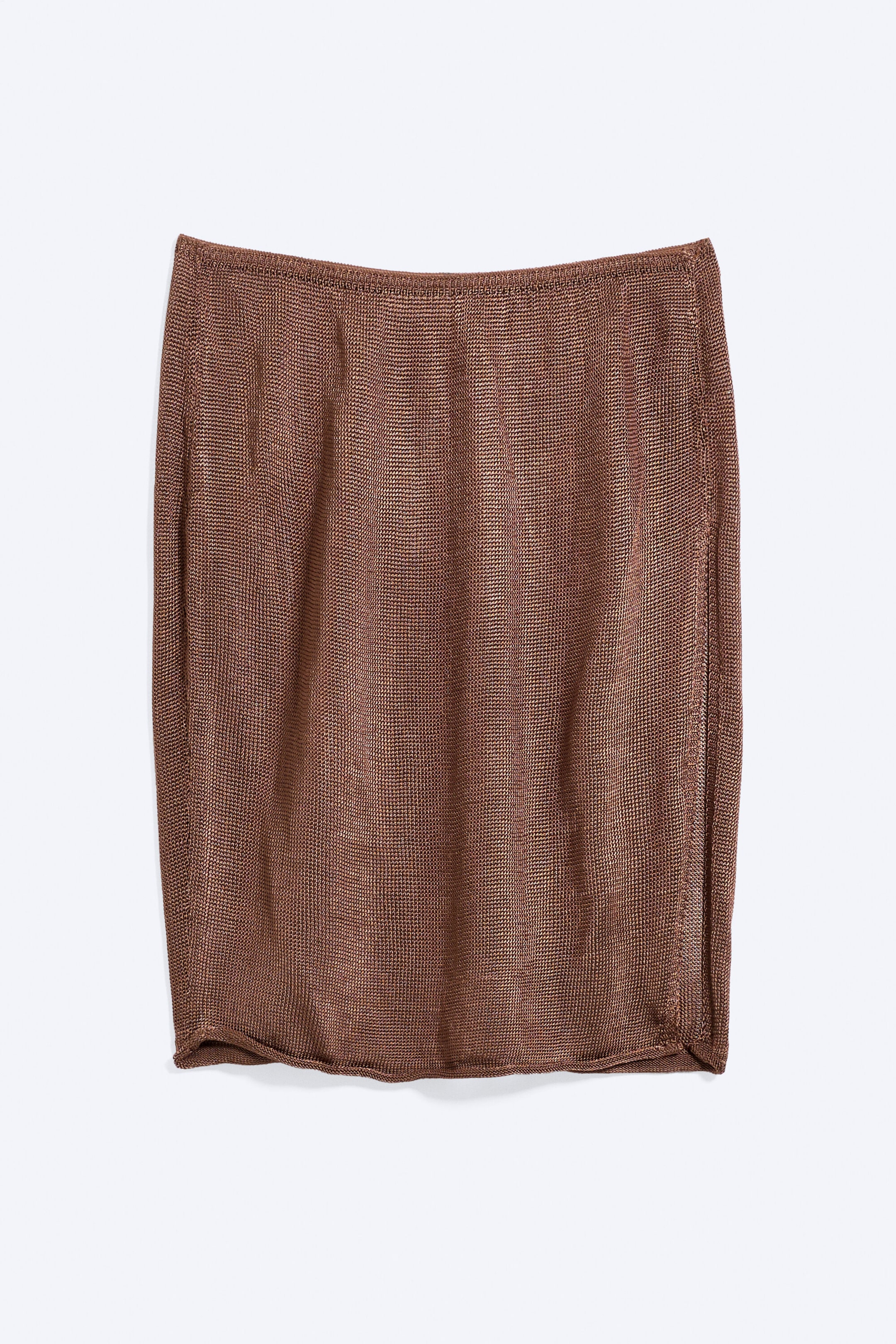 Braun - Midirock aus Strick mit mittelhohem Bund - 4