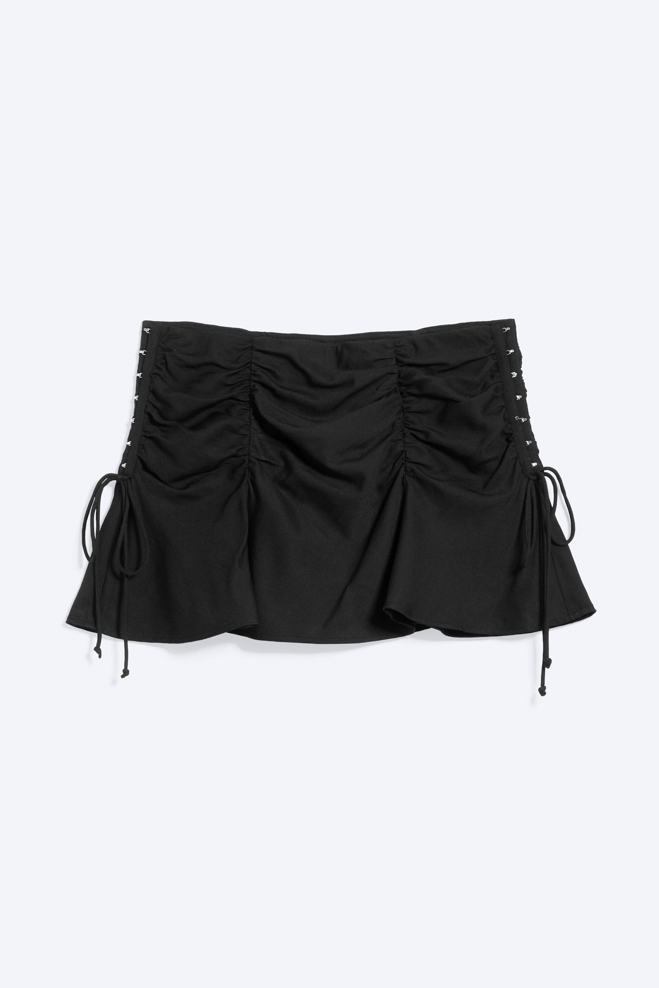 Black - Ruched Mini Skirt - 1