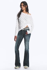 Blue Ray - Mörkblå - Booty Bei Low Waist Skinny Bootcut Jeans - 0