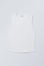 Wit - Strakke nauwsluitende tanktop - 0