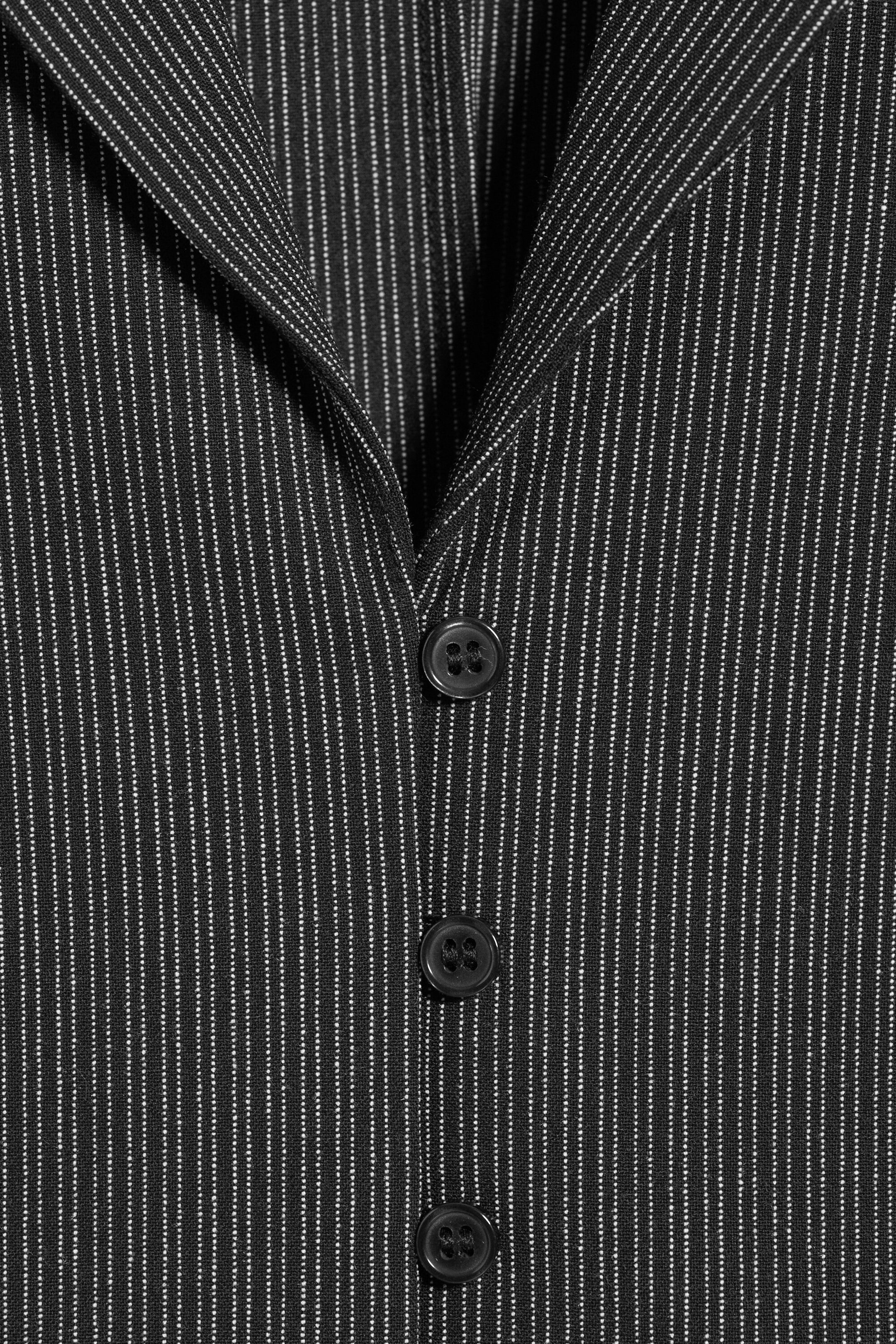 Noir rayé - Chemise trapèze à manchettes longues - 4