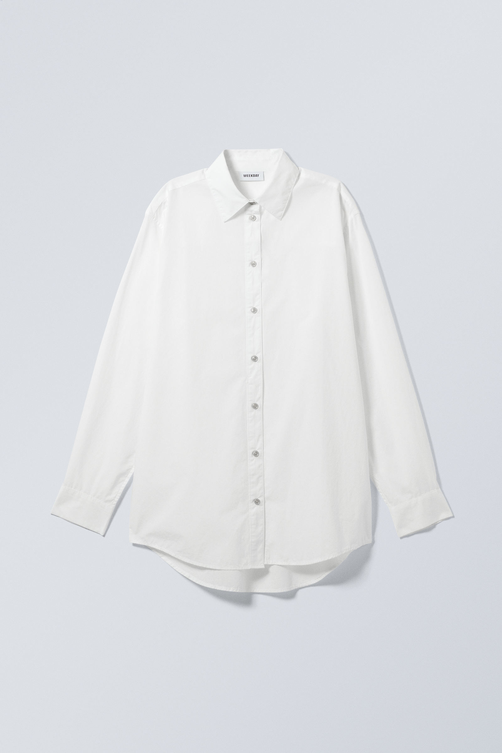 buttoned poplin wrap shirt - White | Weekday WW