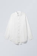 White - Buttoned Poplin Wrap Shirt - 0