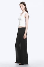 Black - Crinkled Low-Rise Wide-Leg Trousers - 3