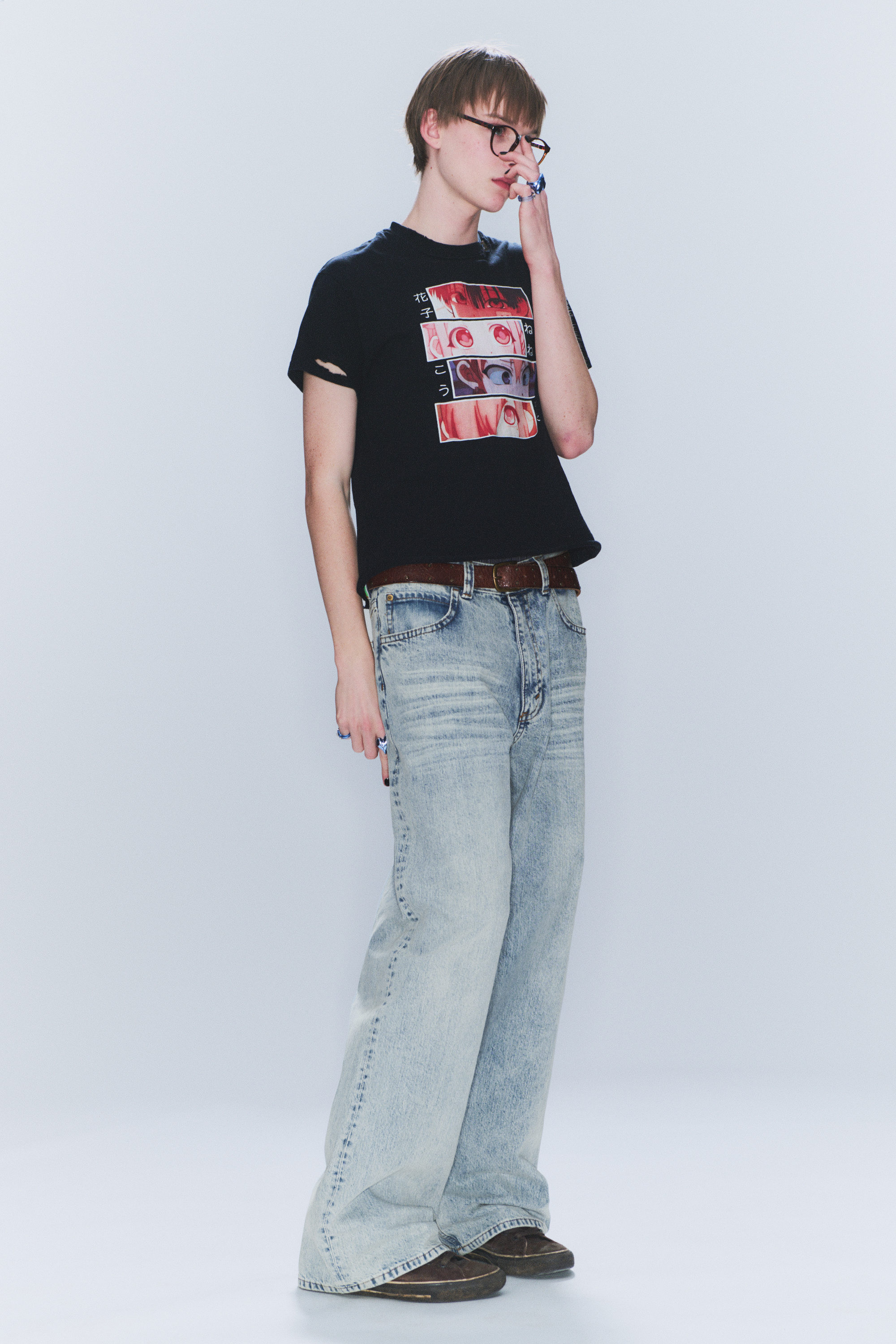 Light Blue - Looser Regular Waist Loose Straight Jeans - 2