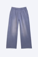 Verwaschenes Blau - Sweatpants mit mittelhohem Bund und geradem Bein - 4