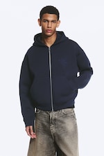 Dark Blue - Tristar - Simon Graphic Scuba Zip Hoodie - 0