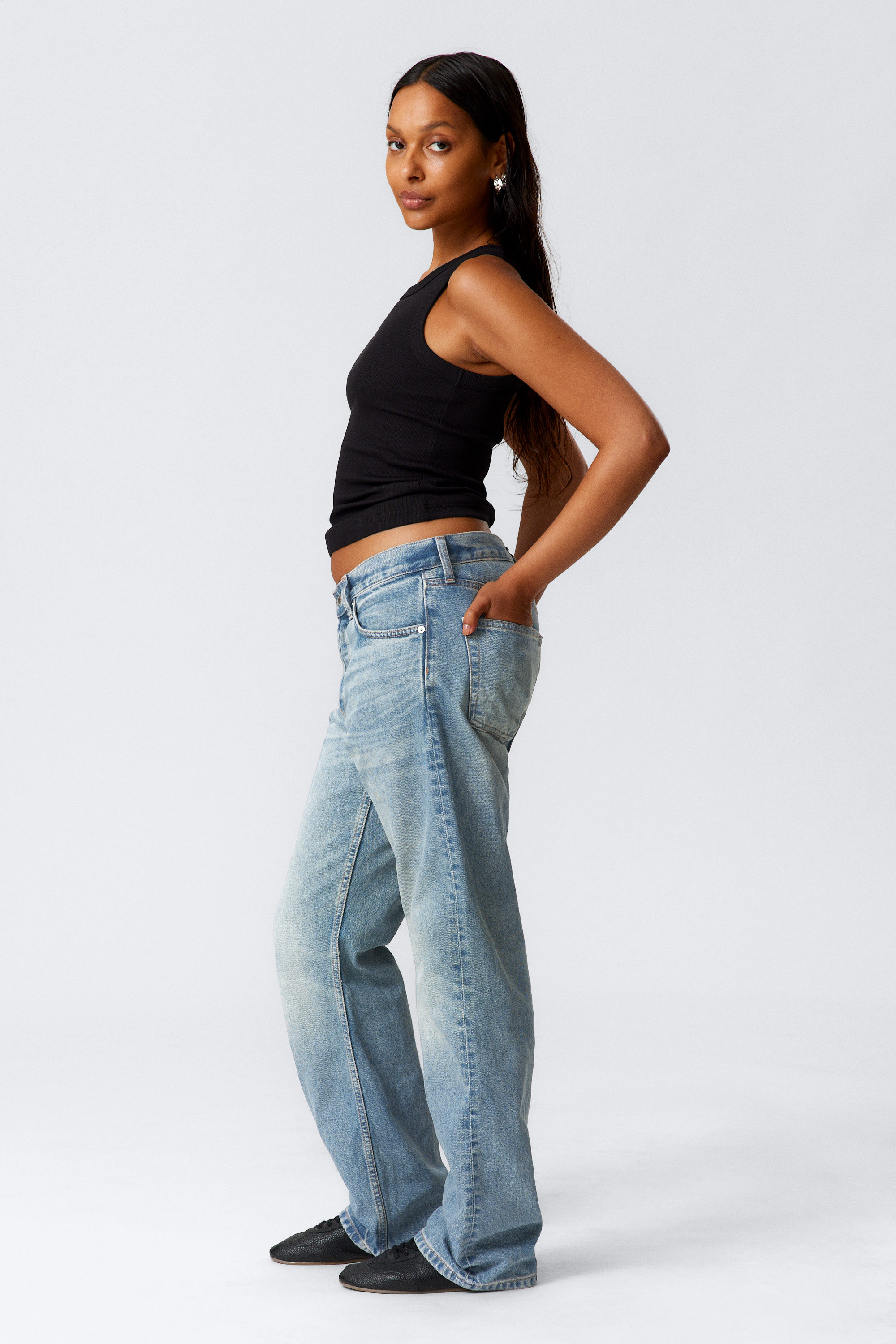 Seventeen Blue - Mittelblau - Orbit Mid Waist Regular Straight Leg Jeans - 6