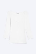 Hvit - Henley-skjorte med trekvart ermer - 3