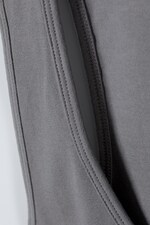 Dark Grey - Deep U-Neck Tank Top - 1