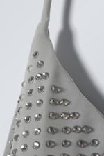 Grijs - strass-steentjes - Wikkel-bikinitop met strass-steentjes - 1