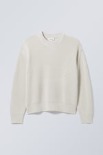 Ecru - Regular Heavy Knit Sweater - 0