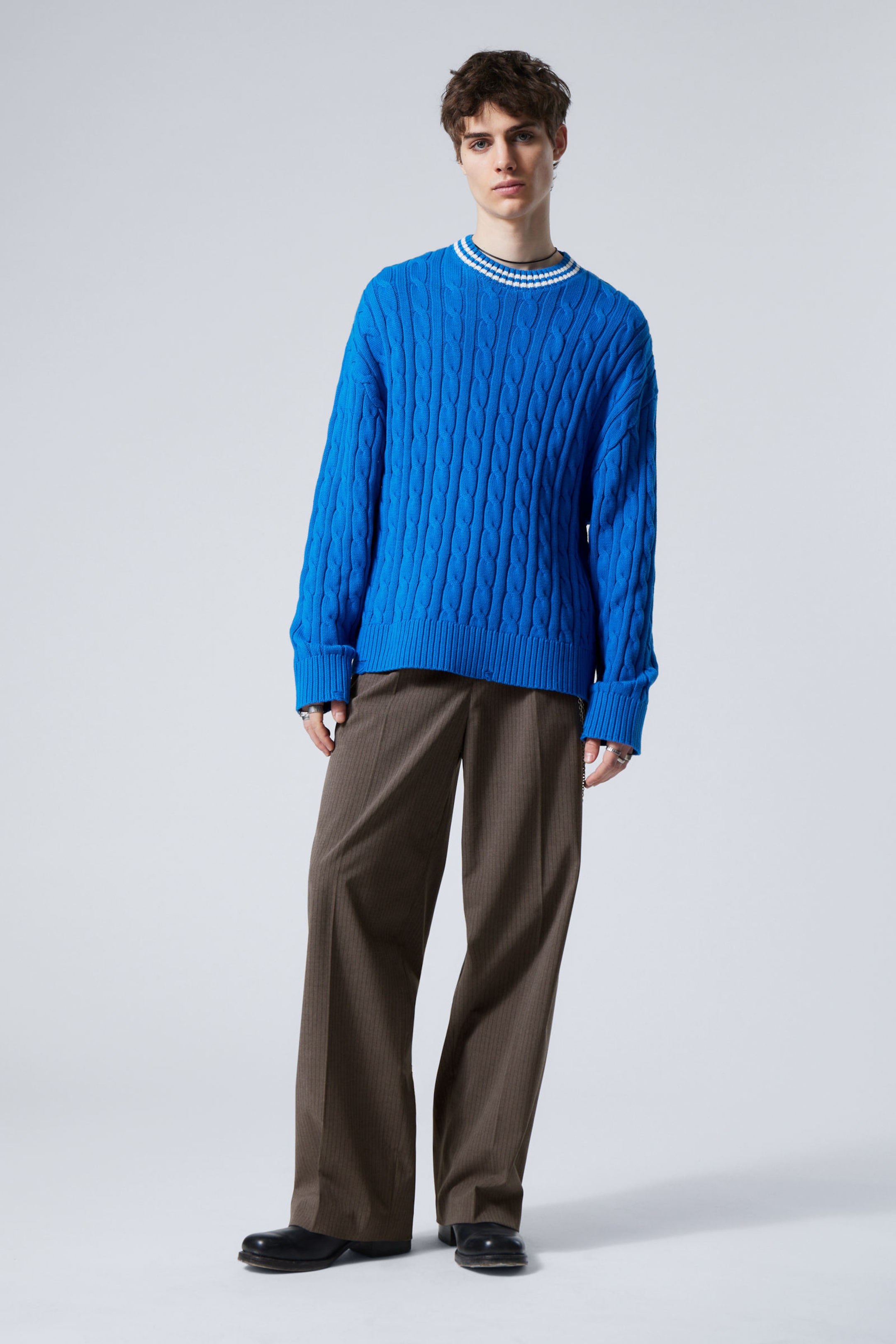 #2A5697 - Oversized Cable Knit Sweater - 2