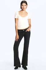 Ink Black - Schwarz - Low Waist Slim Flared Jeans - 1