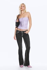 Polly Black Print - Black - Fancy Booty Bei Low Rise Skinny Bootcut Jeans - 0