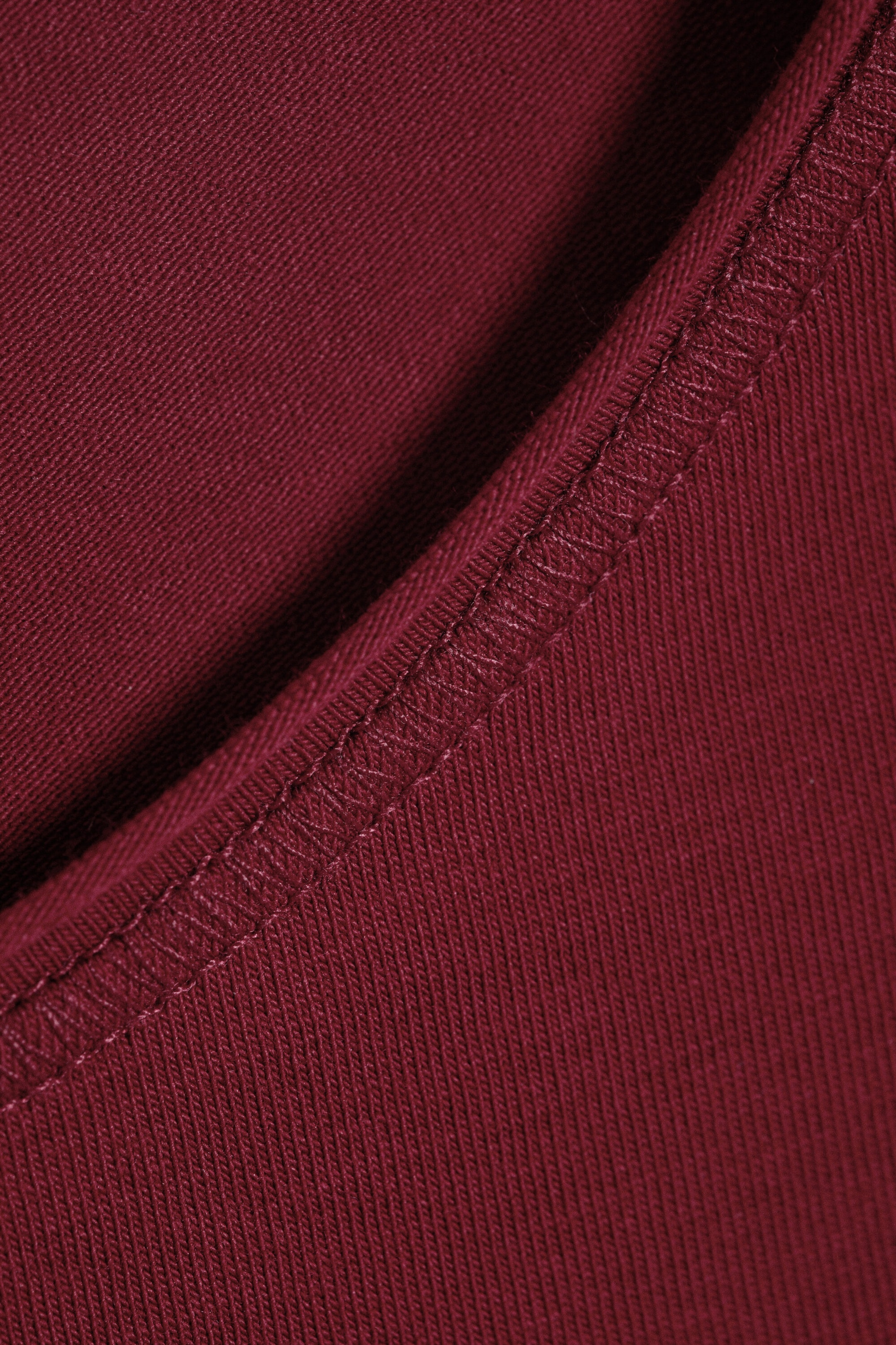 Dark Red - Fitted Three-Quarter Sleeve Top - 1