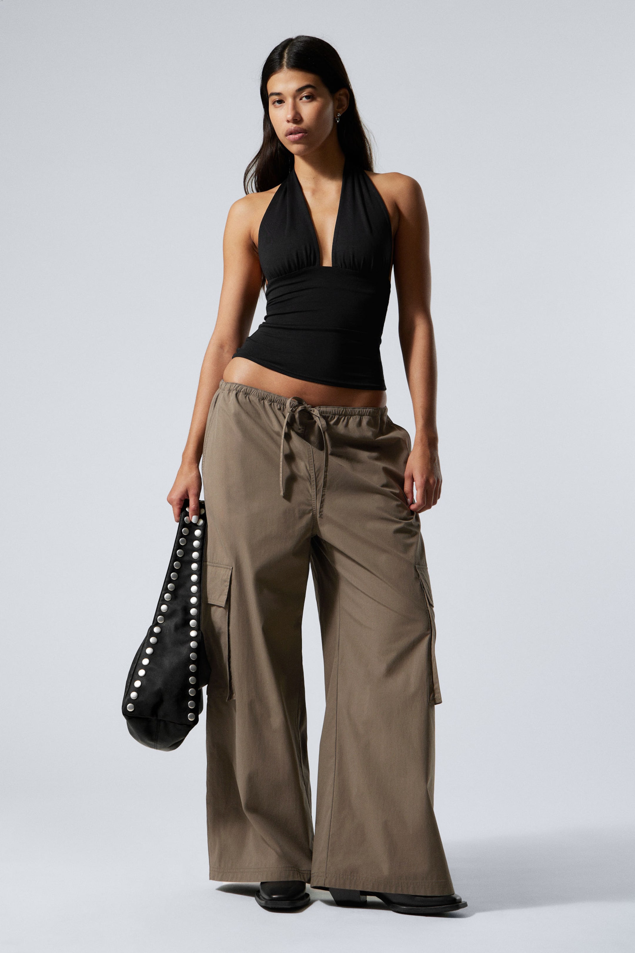 Black - Deep Halterneck Top - 2