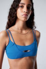 Bright Blue - Strappy Layered Bikini Top - 1
