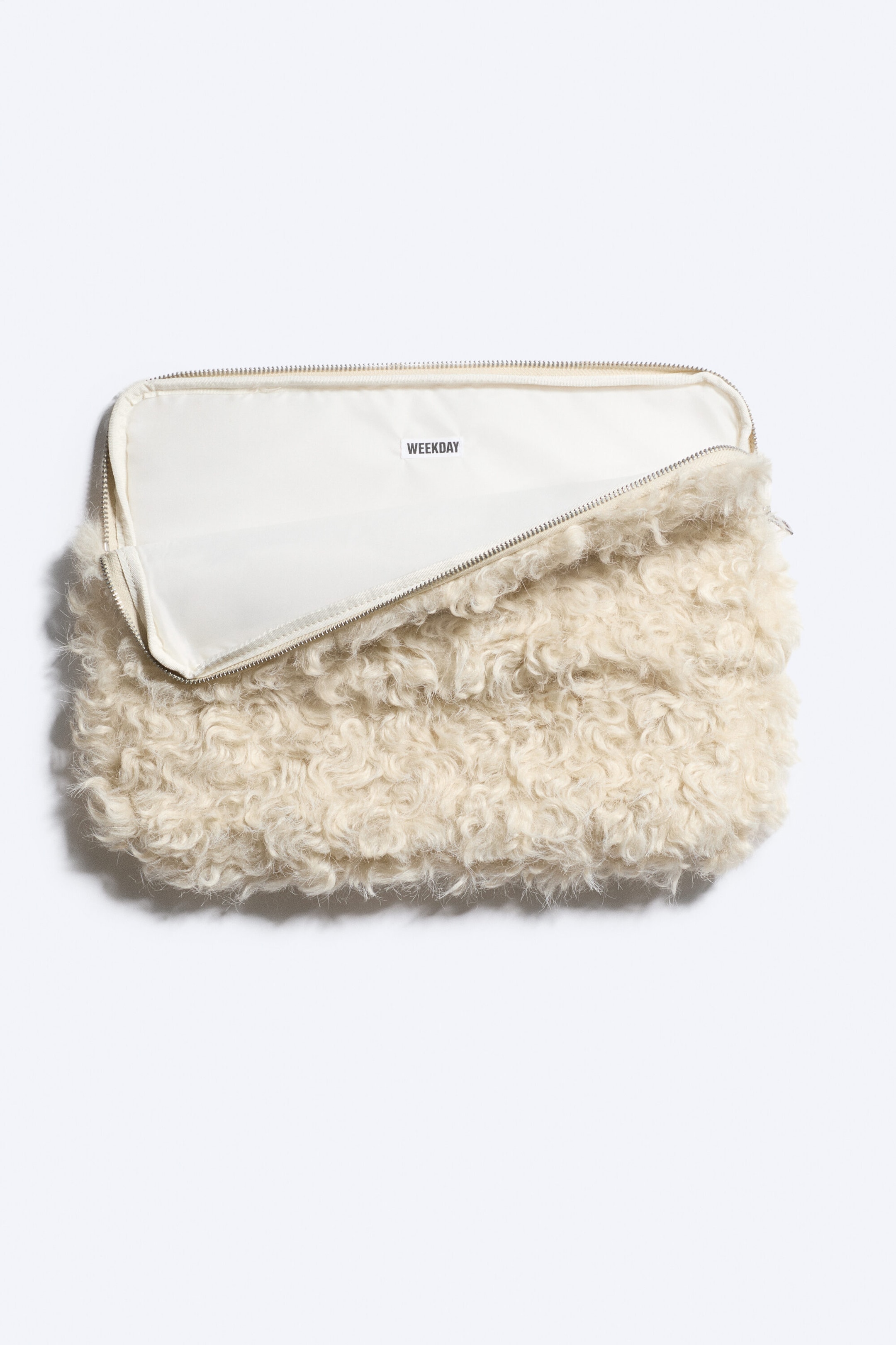 Dusty White - Plush Laptop Case - 1