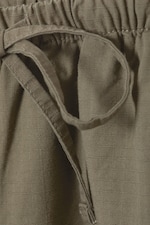 Mörk khakigrön - Lediga tvättade ripstop-byxor - 2