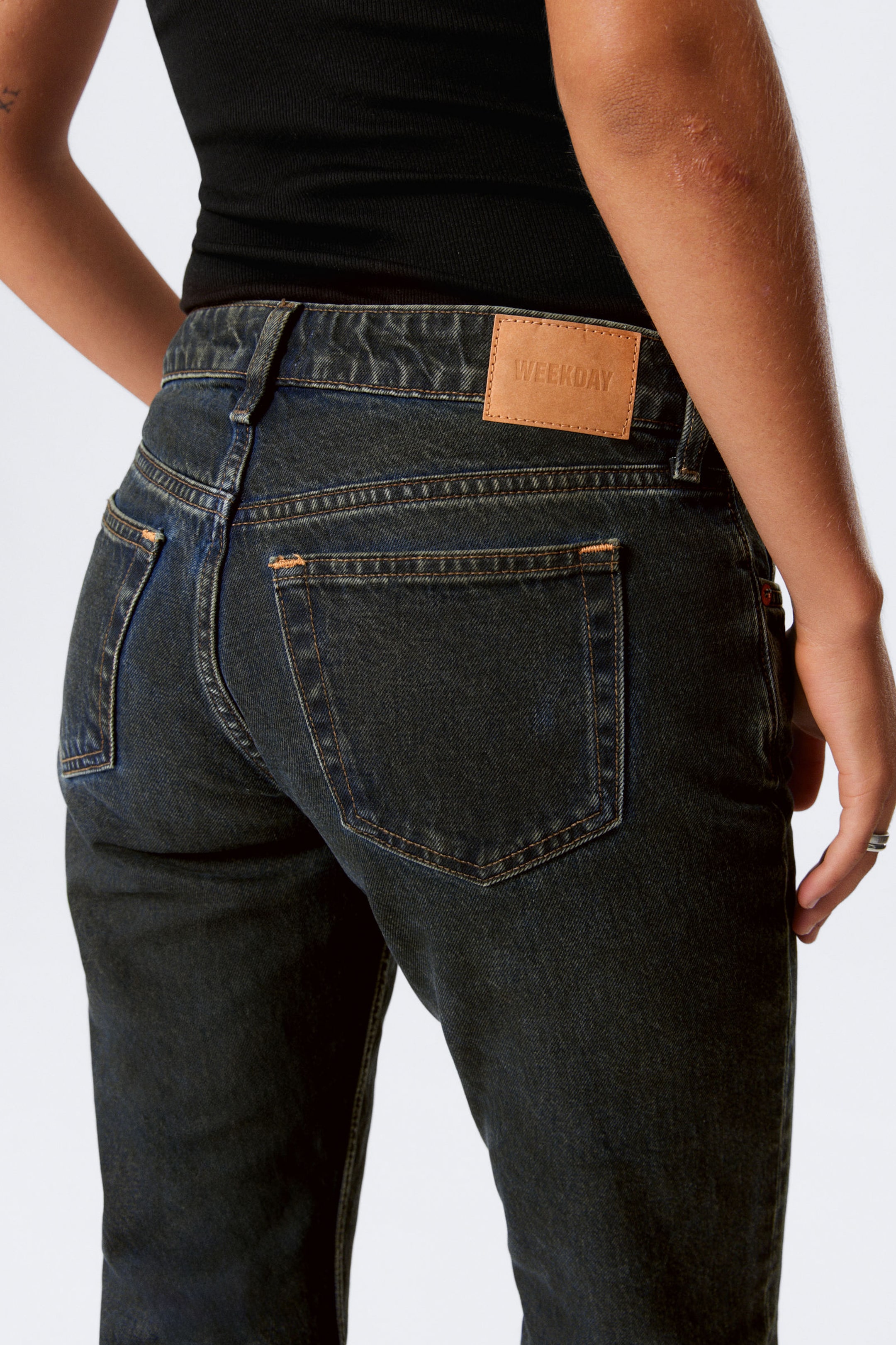 Soil Blue - Brown Stained Blue - Nail Low Rise Slim Straight Leg Jeans - 5