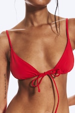 Bright Red - Triangle Bikini Top - 1