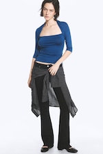 Bright Blue - Fitted Lyocell Bolero Top - 1