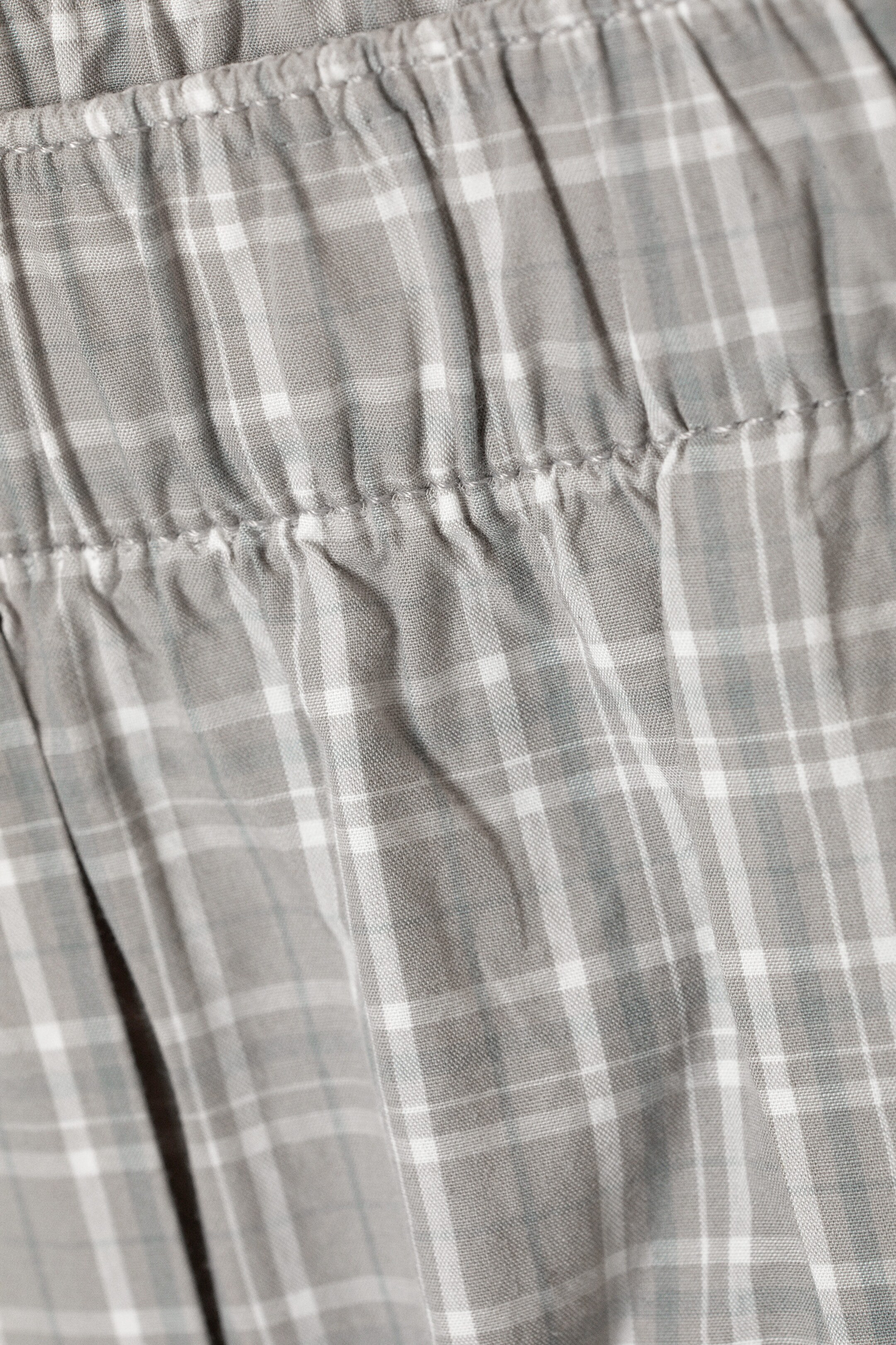 Hellgraues Karo - Relaxte Baumwoll-Boxershorts - 1