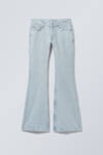 Snow Blue - Light Blue - Flame Low Rise Slim Flared Leg Jeans - 5