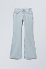 Snow Blue - Light Blue - Flame Low Rise Slim Flared Jeans - 0