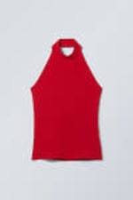 Red - Halter Tank Top - 0