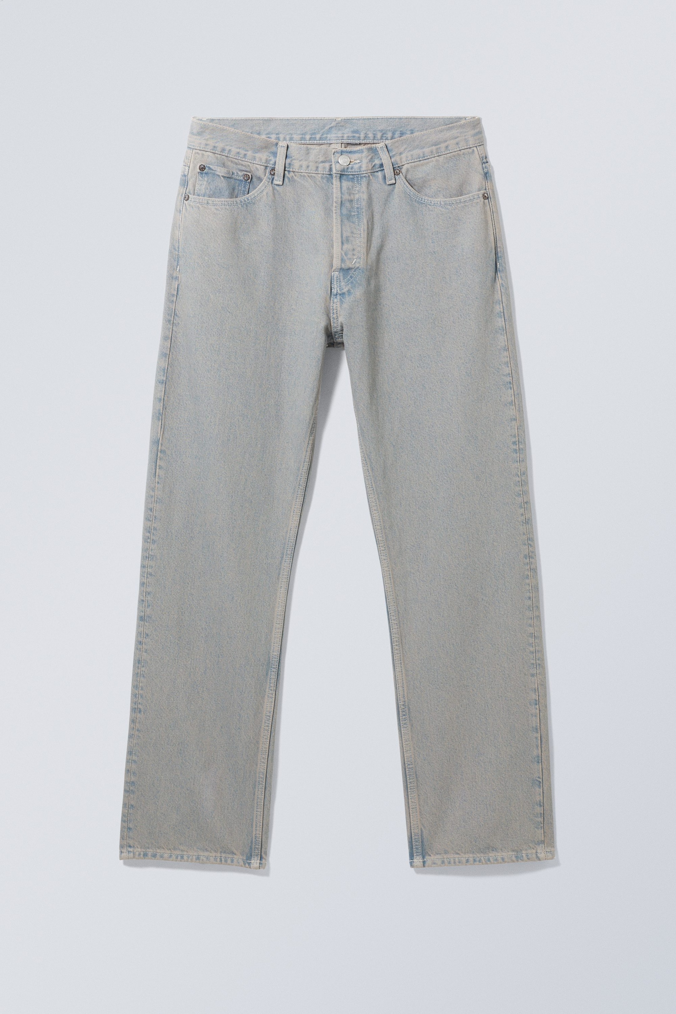 Desert Grey - Space Mid Rise Relaxed Straight Jeans - 0