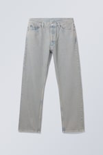 Desert Grey - Space Mid Rise Relaxed Straight Jeans - 0