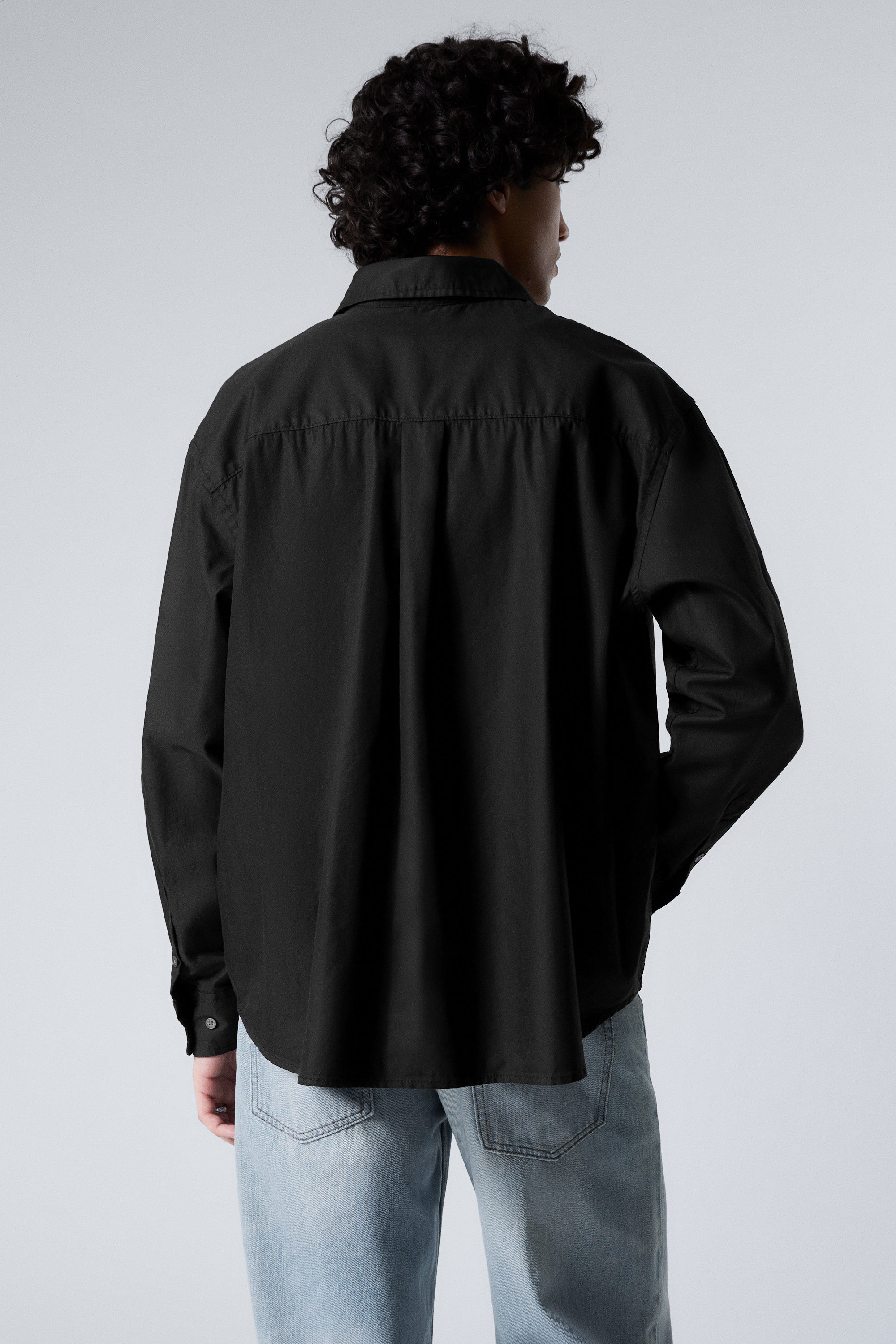 Schwarz - Oversized-Hemd aus Baumwoll-Viskose - 2