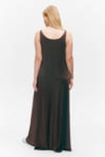 Dark Brown - Sleeveless Tank Maxi Dress - 2