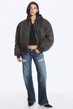 Dunkelgrau - Oversized Bomberjacke - 0