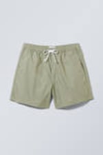 Helles, mattes Khaki - Oxford-Shorts mit normaler Passform - 0