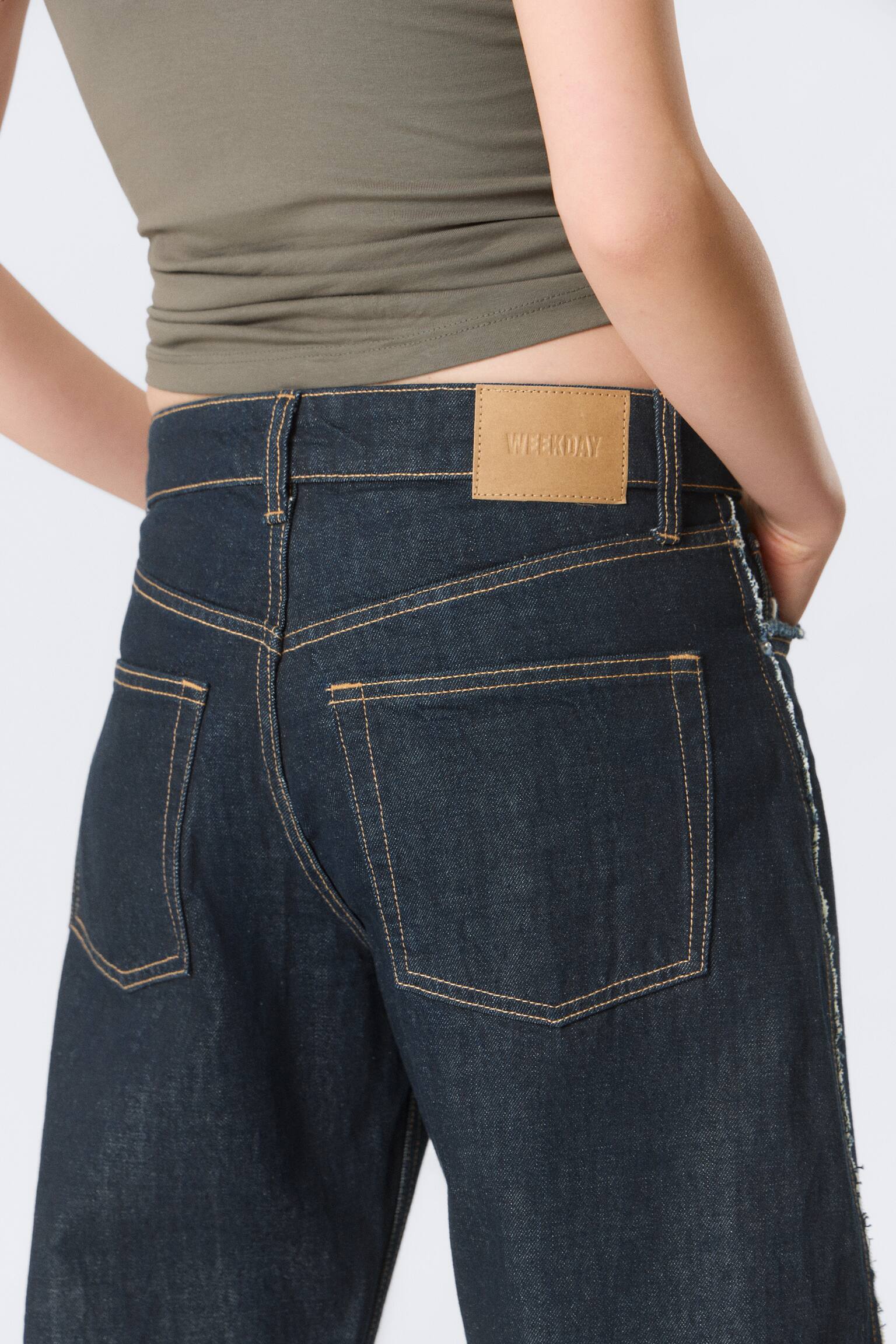 Abell Mid Rise Regular Barrel Leg Jeans - Blue Rinse- Azul oscuro/Gnarly Blue - Azul medio - 3