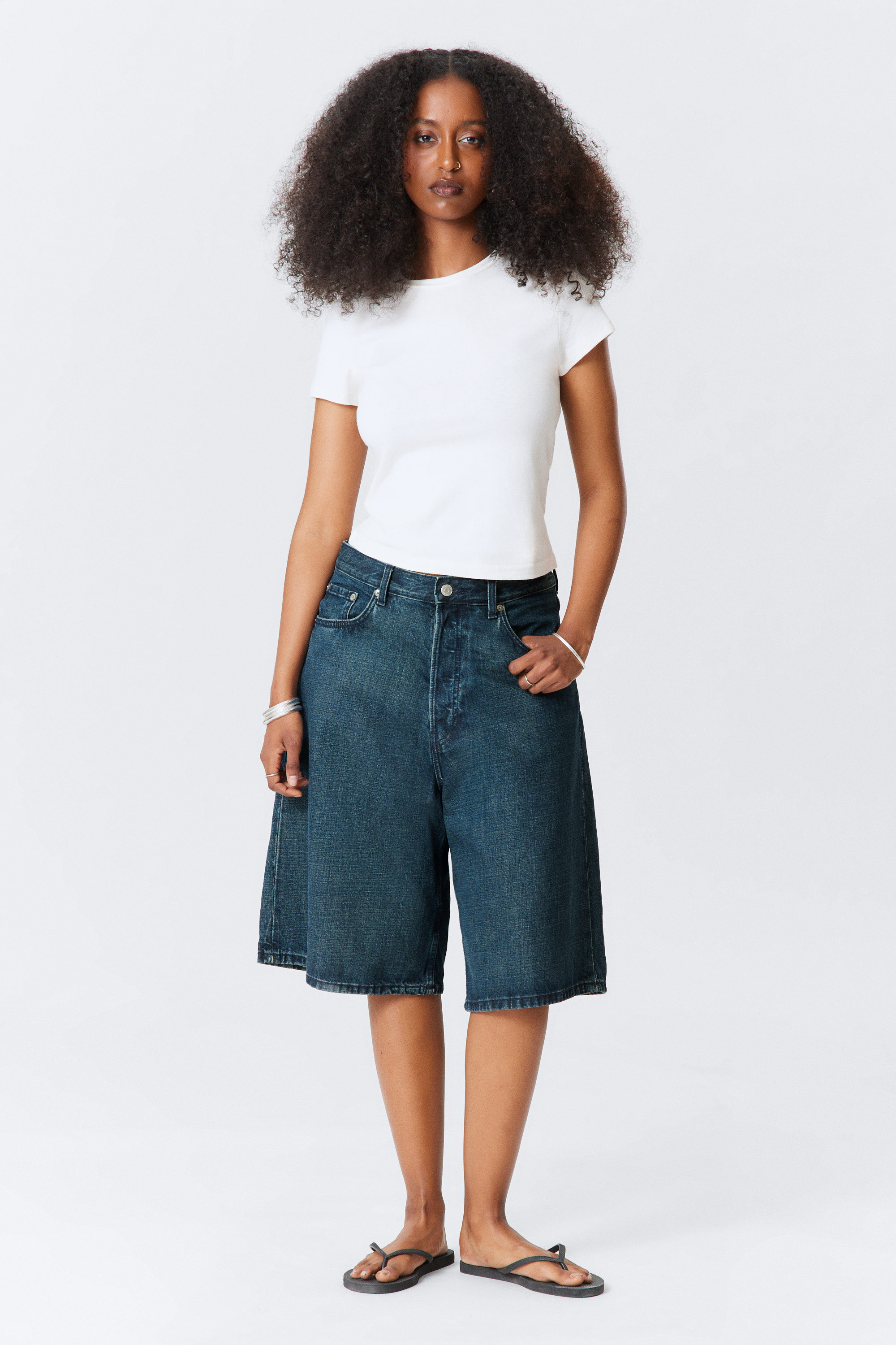 #4C5164 - Astro Denim Loose Baggy Shorts - 2