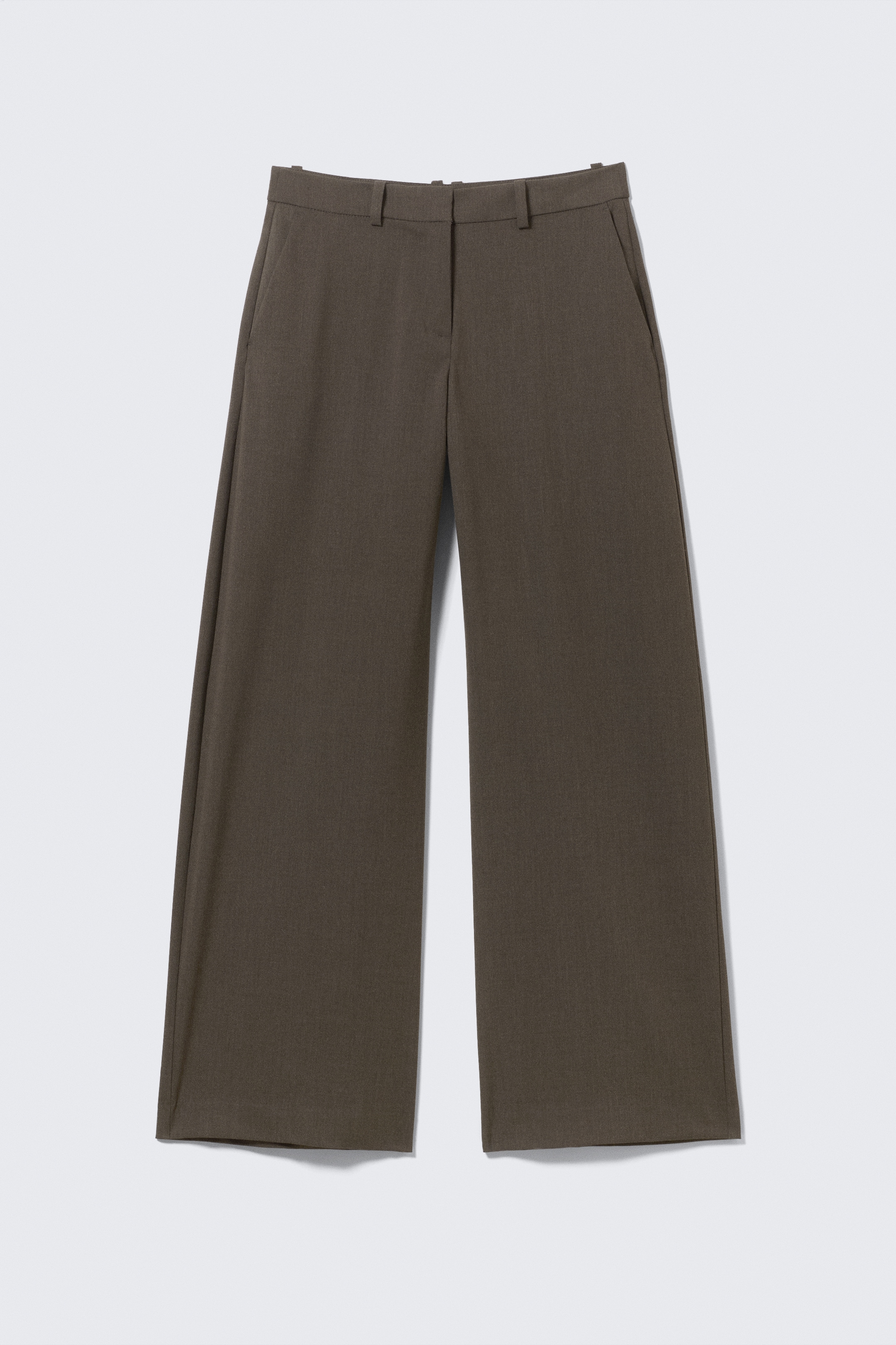 View larger image: Low-Waisted Loose Fit Suit Trousers - Dark Grey Melange - Ladies | H&M GB 1