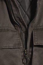 Dunkles Taupe - Übergangsjacke mit Kordelzug - 5